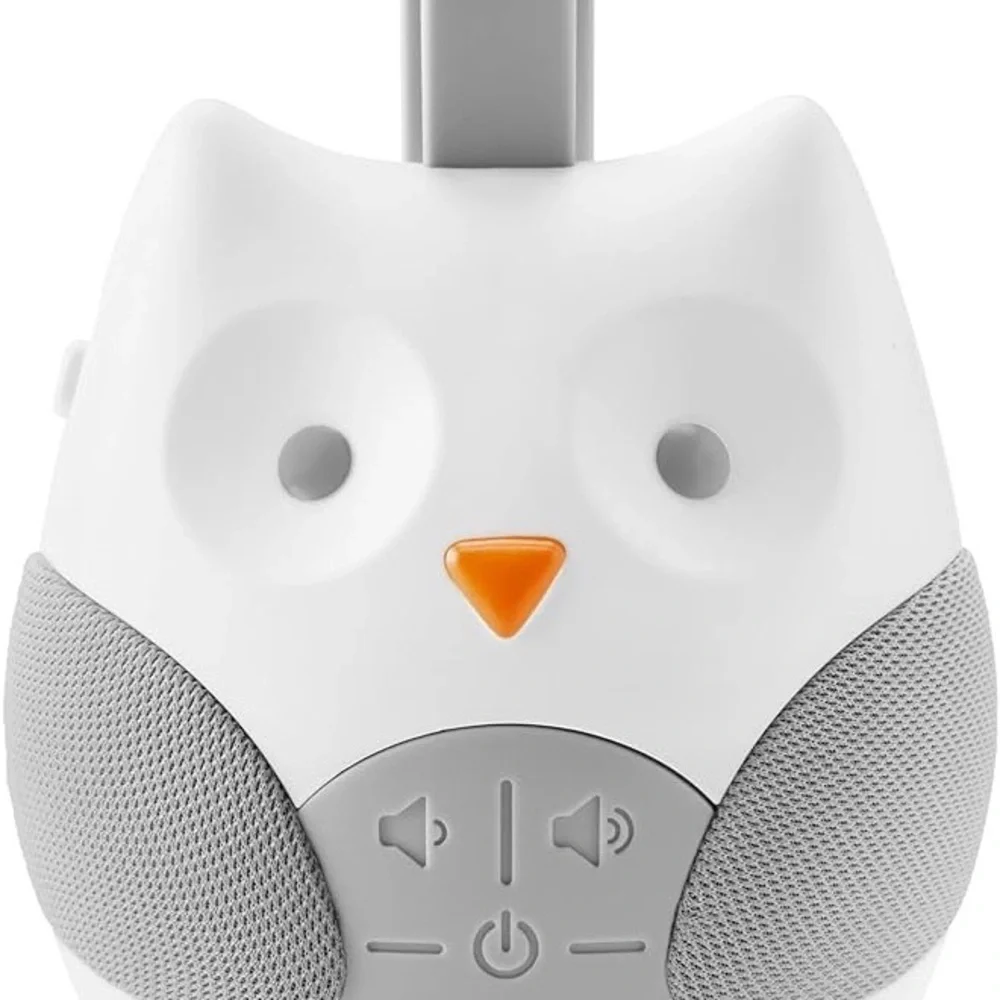 Skip Hop Owl Toy Speaker in White and Gray with Orange Accent